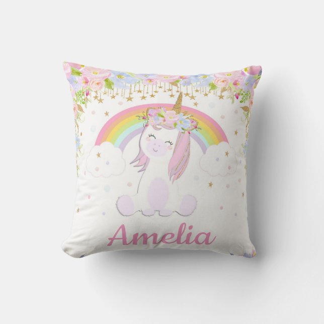 Unicorn Cushion Birthday Christmas Gift Decoration Kissen (Vorderseite)