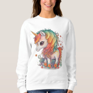 UNICORN CUTE art LADIES t-shirts SWEATSHIRT