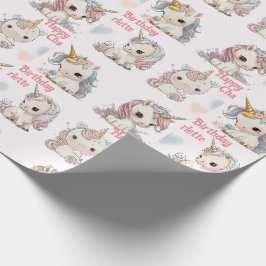 Unicorn Cuteness Overload Fügen Sie Mädchenname Ge Geschenkpapier