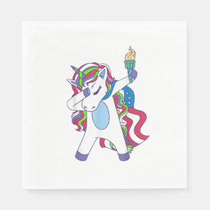 Unicorn Dabbing USA Patriotin Women's Unicorn T-Sh Serviette