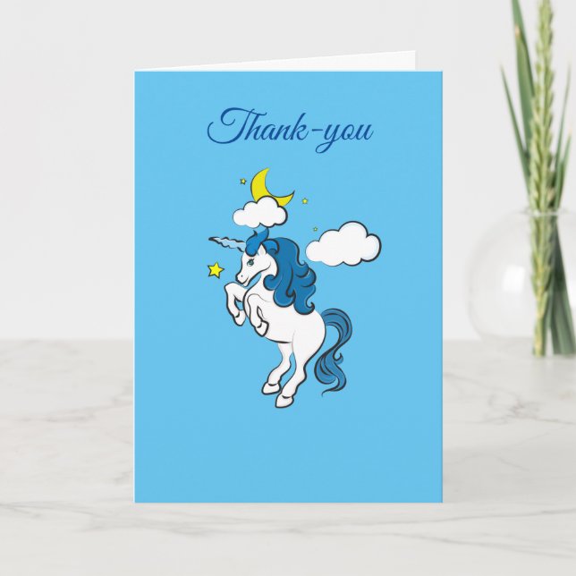 Unicorn Danke-Karte Dankeskarte (Vorderseite)