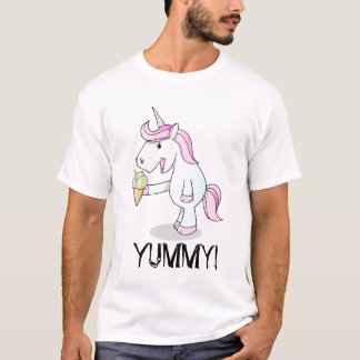 Unicorn, der Eiscreme-T - Shirt isst
