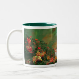 Unicorn der Rosen-Kunst-Tasse Zweifarbige Tasse