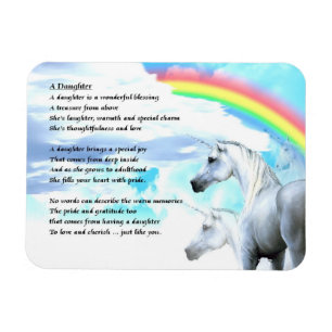 Unicorn Design - fille Poem Magnet