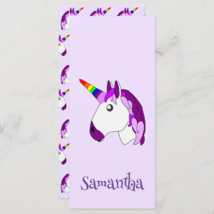 Unicorn Design Personalisiertes Lesezeichen