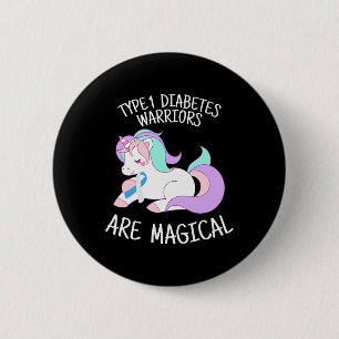 Unicorn Diabetes Warrior Geschenk Button