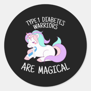 Unicorn Diabetes Warrior Geschenk Runder Aufkleber