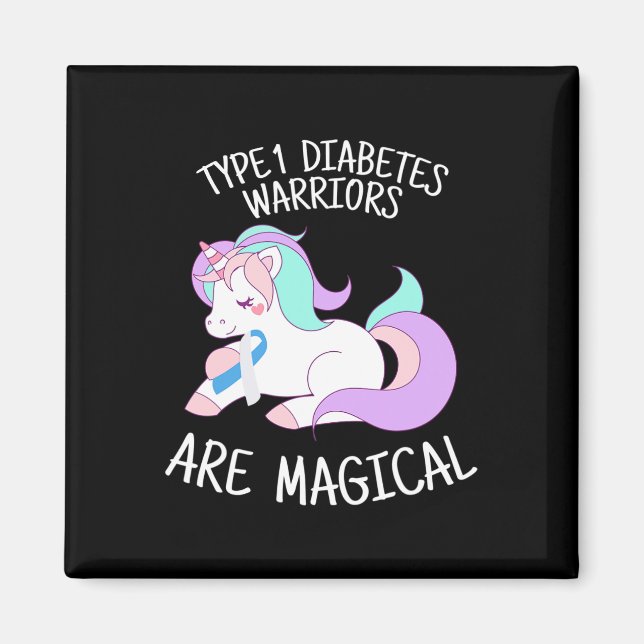 Unicorn Diabetes Warrior Gift  Magnet (Vorne)