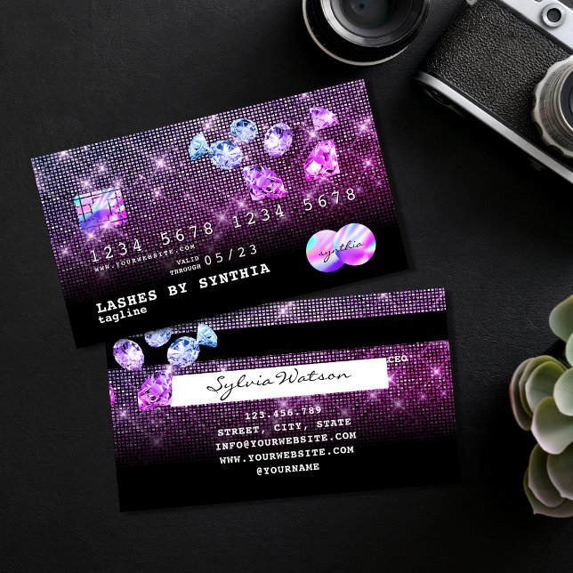 Unicorn Diamonds Glitzer Kreditkarte Stil modern Visitenkarte (Von Creator hochgeladen)