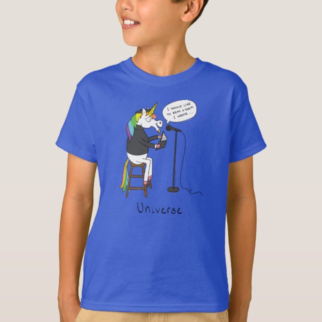 Unicorn Dichter Niedlicher Cartoon T-Shirt (Vorderseite)
