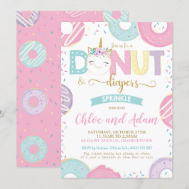 Unicorn Donut and Diapers Baby Sprinkle Dusche Einladung
