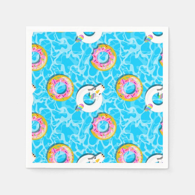 Unicorn & Donut Floaty Serviette (Vorderseite)