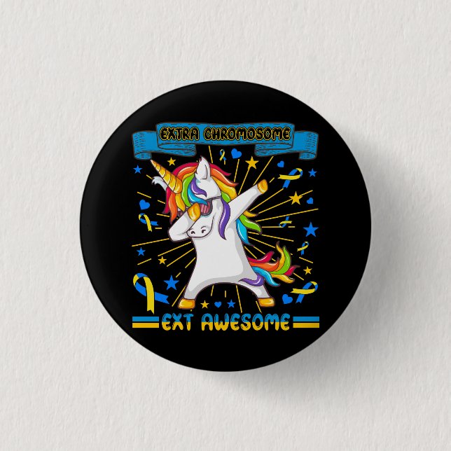 Unicorn-Down-Syndrom Bewusstsein für zusätzliches  Button (Vorderseite)