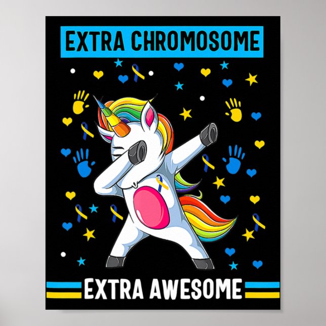 Unicorn-Down-Syndrom Bewusstsein für zusätzliches  Poster (Vorne)
