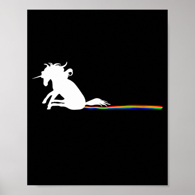 Unicorn Dragging Rainbows Funny Adult S  Poster (Vorne)