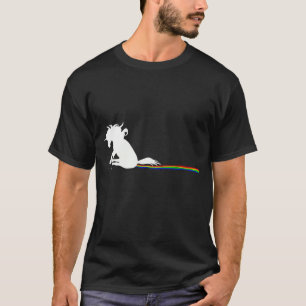 Unicorn Dragging Rainbows - Funny Adult T - Shirt 