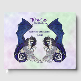 Unicorn Dragon Guest Book Individuelle Name Titel  Gästebuch