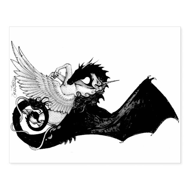 Unicorn Dragon Pegasus Pegacorn Spiral Pony Pferd Gummistempel (Prägung)