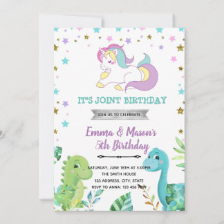 Unicorn dragon thème garçon Invitation