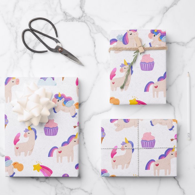 Unicorn Dreams Geschenkpapier (Vorderseite)