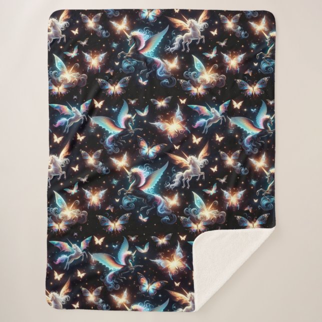 Unicorn Dreams Sherpadecke (Vorderseite)