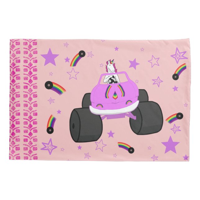 Unicorn Drin Monster Truck Kissenbezug (Rückseite)