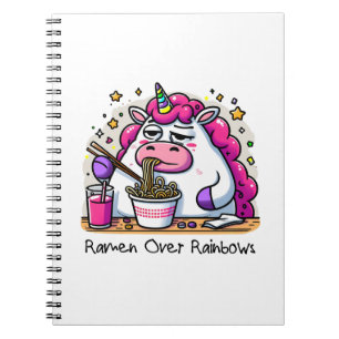 Unicorn Eating Ramen Notizblock