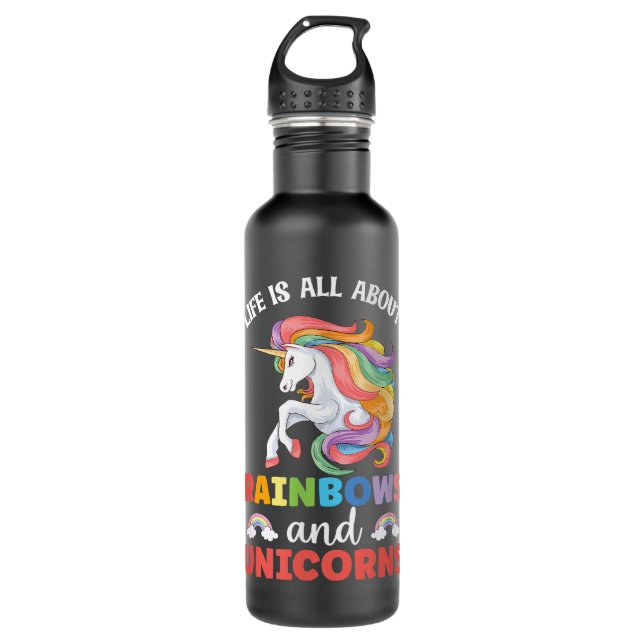 Unicorn Einhorn Edelstahlflasche (Vorderseite)