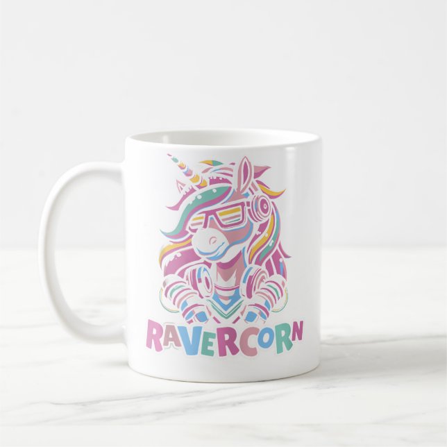 Unicorn Electro Clubbing Raver Hardtekk Techno Rav Kaffeetasse (Links)