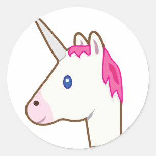Unicorn emoji runder aufkleber