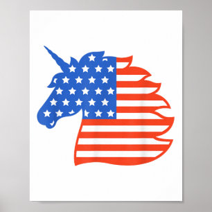 Unicorn Face 4. Juli Kostümunabhängigkeitstag Poster