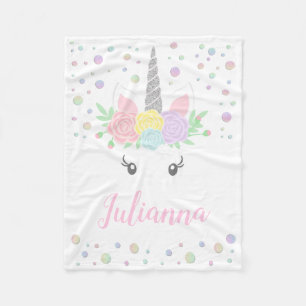 Unicorn Face Blanket Fleecedecke