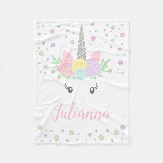 Unicorn Face Blanket Fleecedecke (Vorderseite)