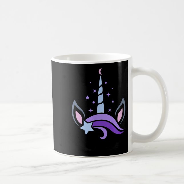 Unicorn Face Eyelashes Celestial Moon Star Kaffeetasse (Rechts)