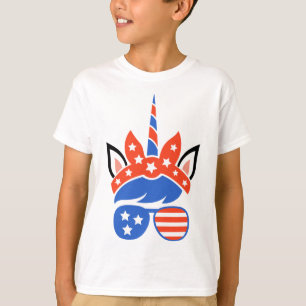 Unicorn Face Eyelashes Gles 4. Juli unabhängig T-Shirt