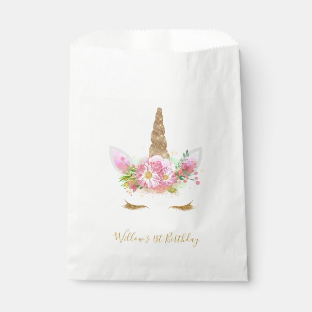 Unicorn Face Favor Bag Geschenktütchen (Vorderseite)