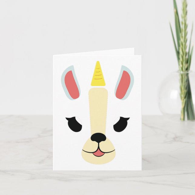 Unicorn Face Funny Angry Niedlich Halloween Kostüm Karte (Vorderseite)
