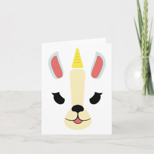 Unicorn Face Funny Angry Niedlich Halloween Kostüm Karte