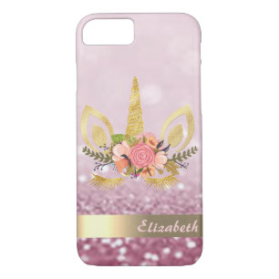 Unicorn Face Glitzer Bokeh - Personalisiert Case-Mate iPhone Hülle