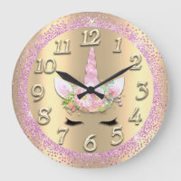 Unicorn Face Gold Cystal Giro del Glitzer