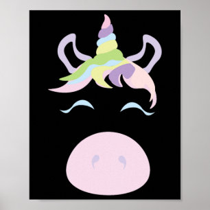 Unicorn Face Halloween Kostüm Poster