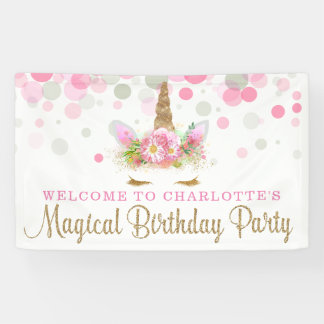 Unicorn Face mignon Unicorn Anniversaire bannière