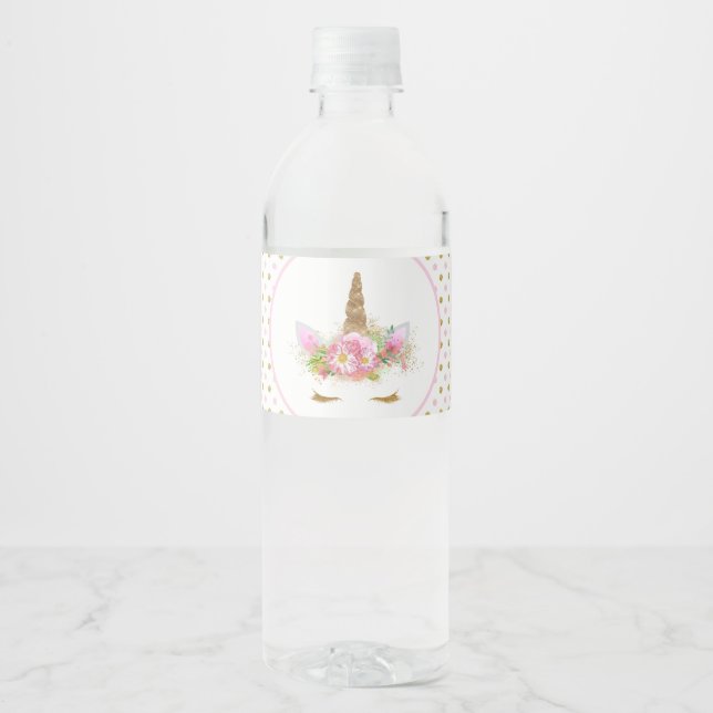 Unicorn Face Unicorn Water Flasche Labels (Vorderseite)
