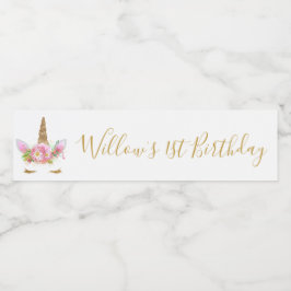 Unicorn-Face-Water-Flasche Lable