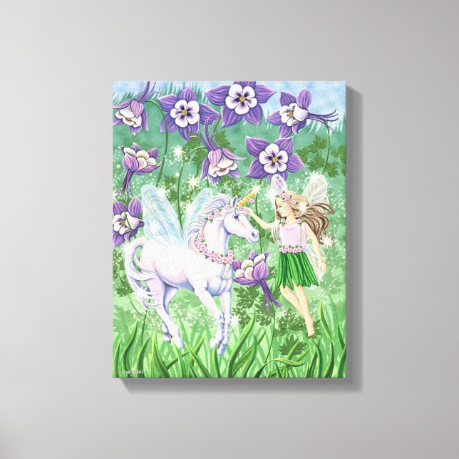 Unicorn Fairy Leinwand (Vorderseite)