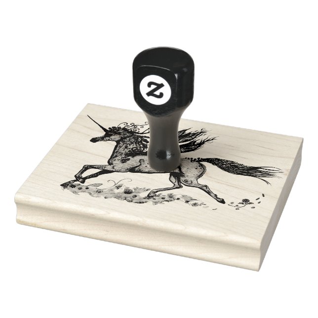 Unicorn Fairy Pegasus Pegacorn Pflanze Blume Gummistempel (Stempel)