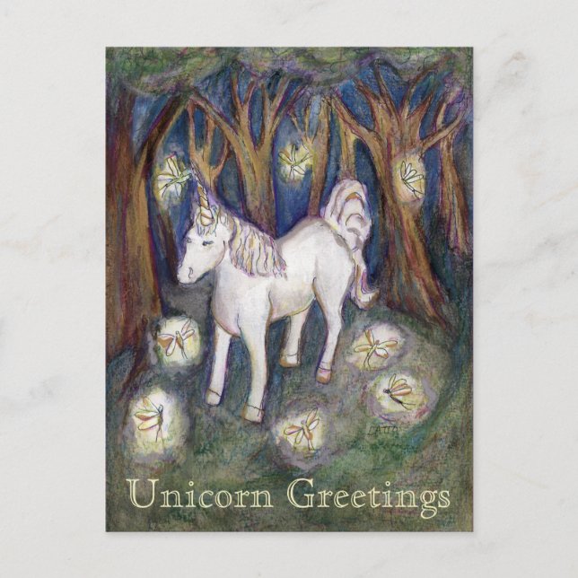 Unicorn Fairy Salutation Customisée Cartes postale (Devant)