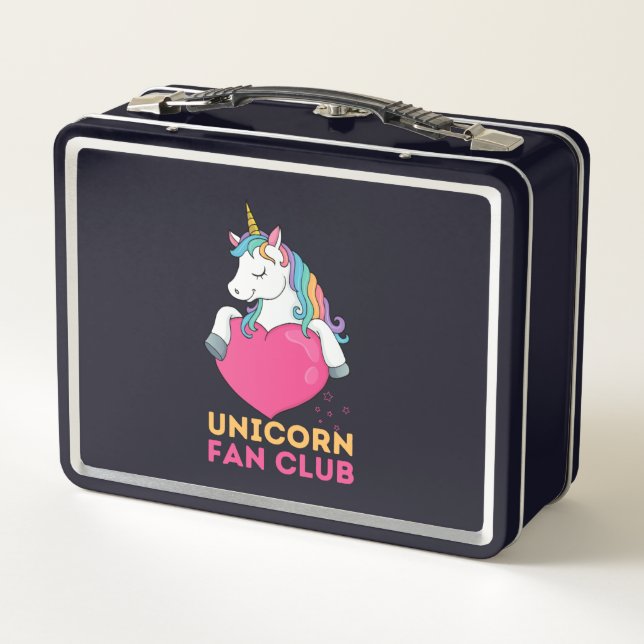 Unicorn Fan Club Kinder Metall Brotdose (Rückseite)