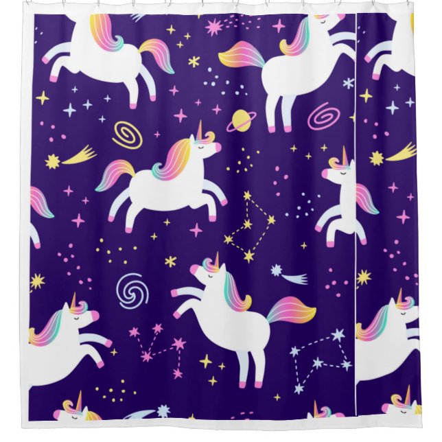 Unicorn Fan Club Muster Duschvorhang (Vorderseite)