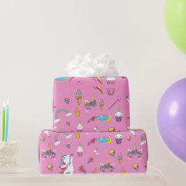 Unicorn Fan Club Muster Rosa Geschenkpapier